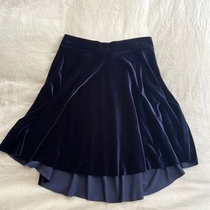 Black Milk Medium Blue Velvet Skater Skirt